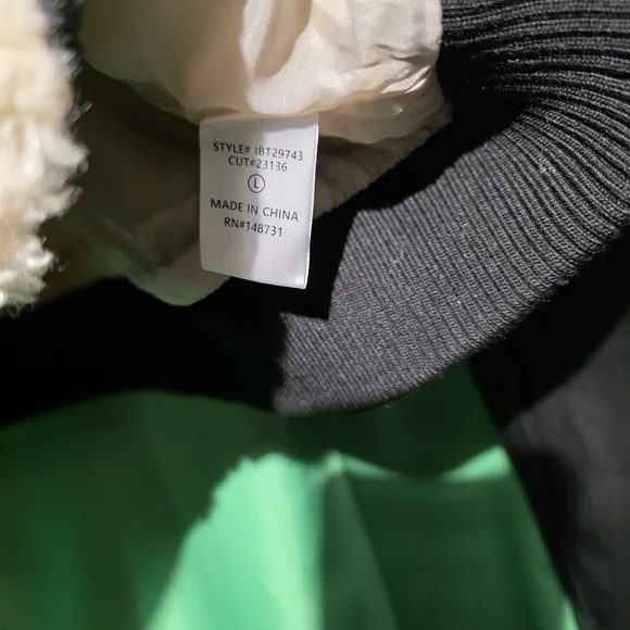 Blue Blush Black and Cream Teddy Jacket Faux Leather S, M, and Large - Picture 6 of 6